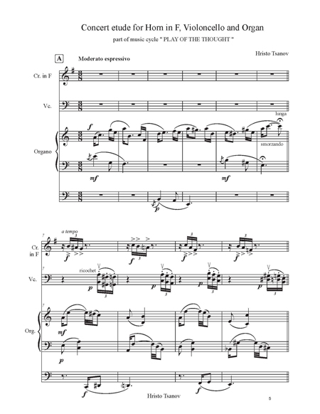 Concert etude for Horn in F, Violocello and Organ | Hristo Tsanov