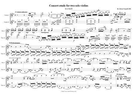 Concert etude for two solo violins