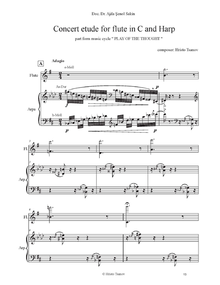 Concert etudes for Flute in C and Harp | Hristo Tsanov