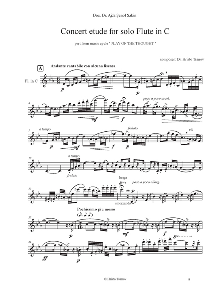 Concert etude for Flute in C | Hristo Tsanov