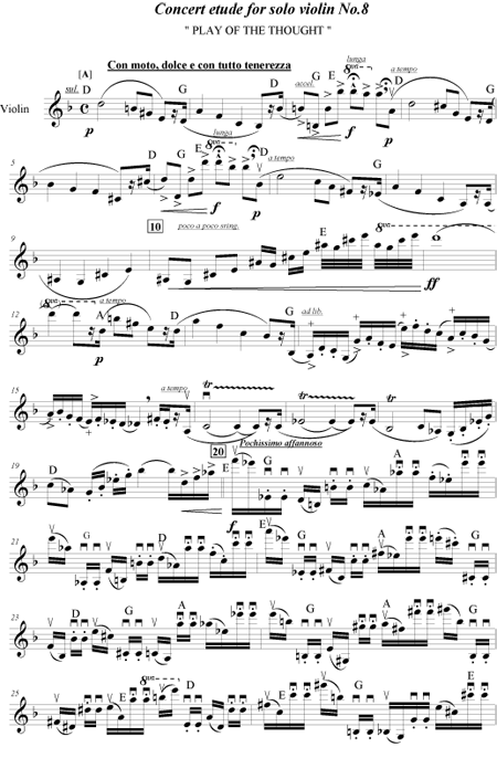 Concert etude for solo violin No.8  Tsanoff